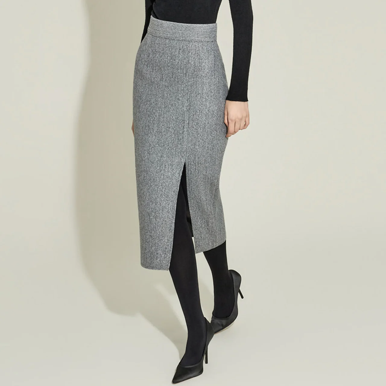SK9092 Natural Cutting Slit Skirt - Image 2