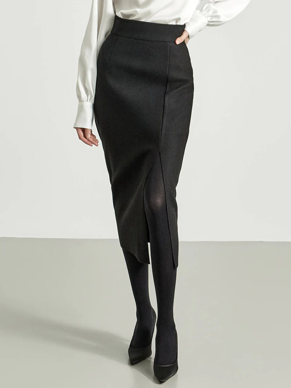 SK9092 Natural Cutting Slit skirt