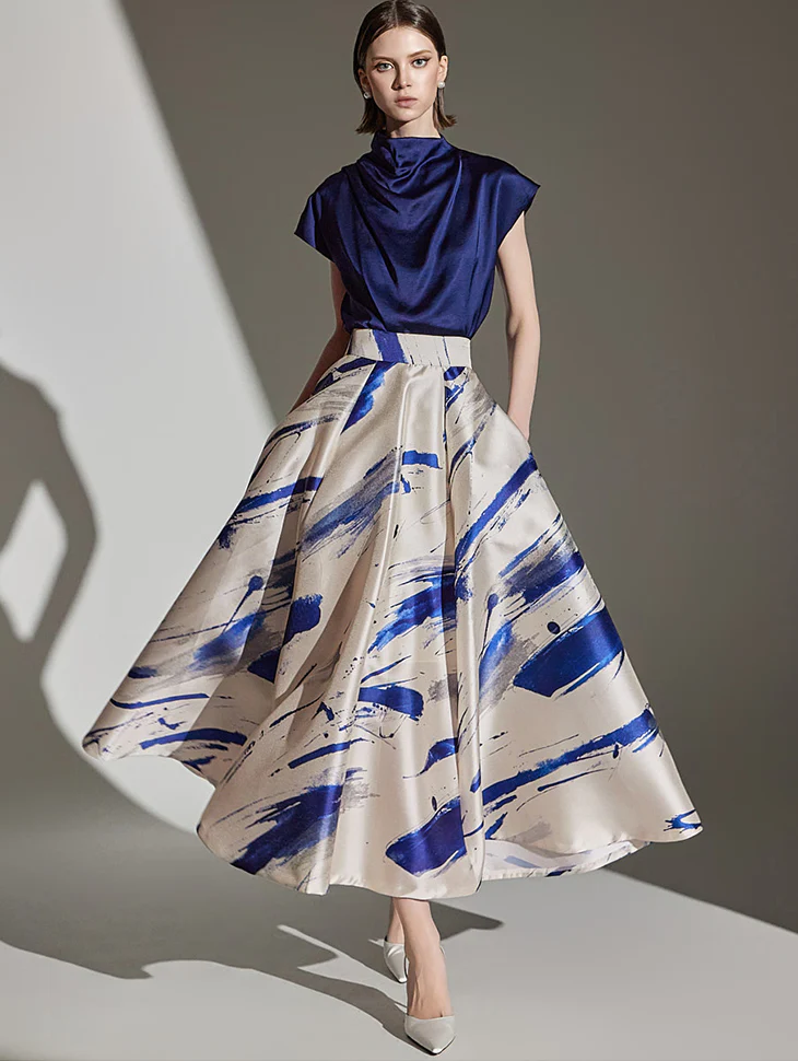 SK9231 Silky Flared Skirt