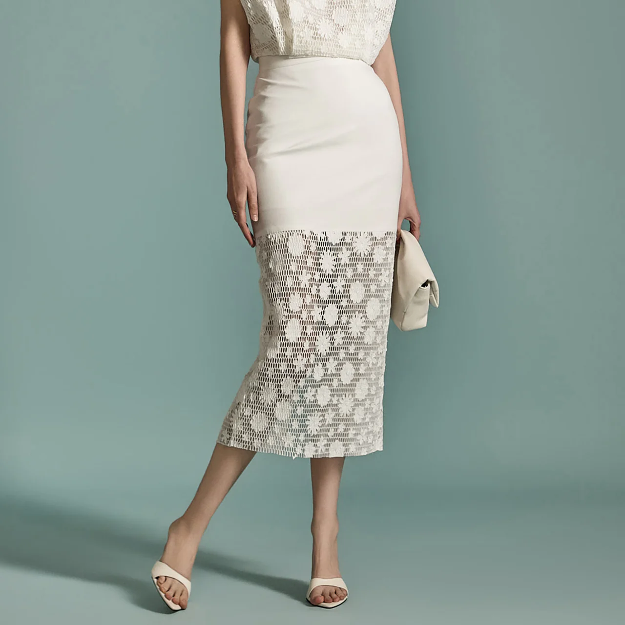 SK9245 Flower Embroidered Skirt - Image 2