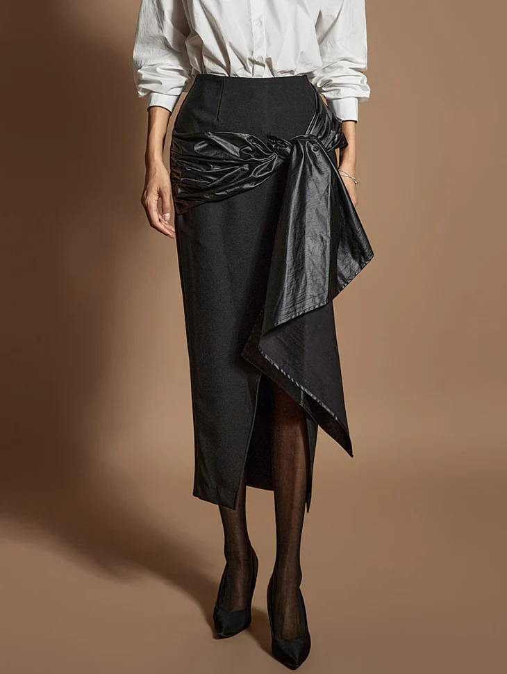 SK9278 Glossy Knot Skirt