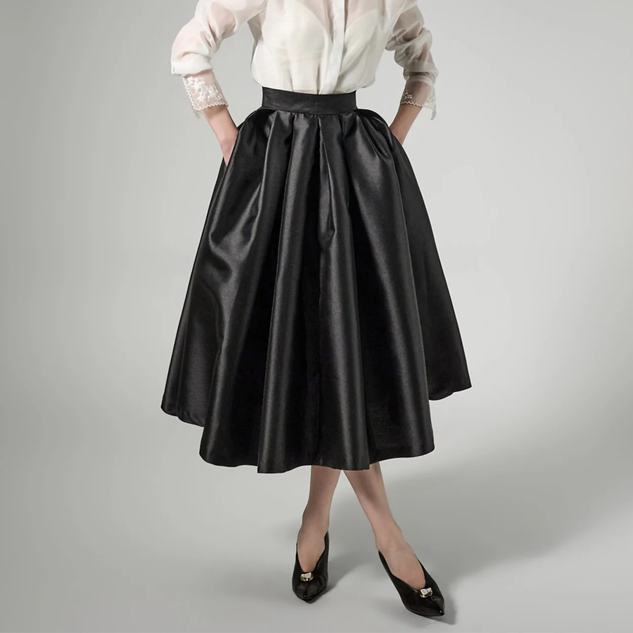 SK9288 Pintuck Flare Skirt - Image 2