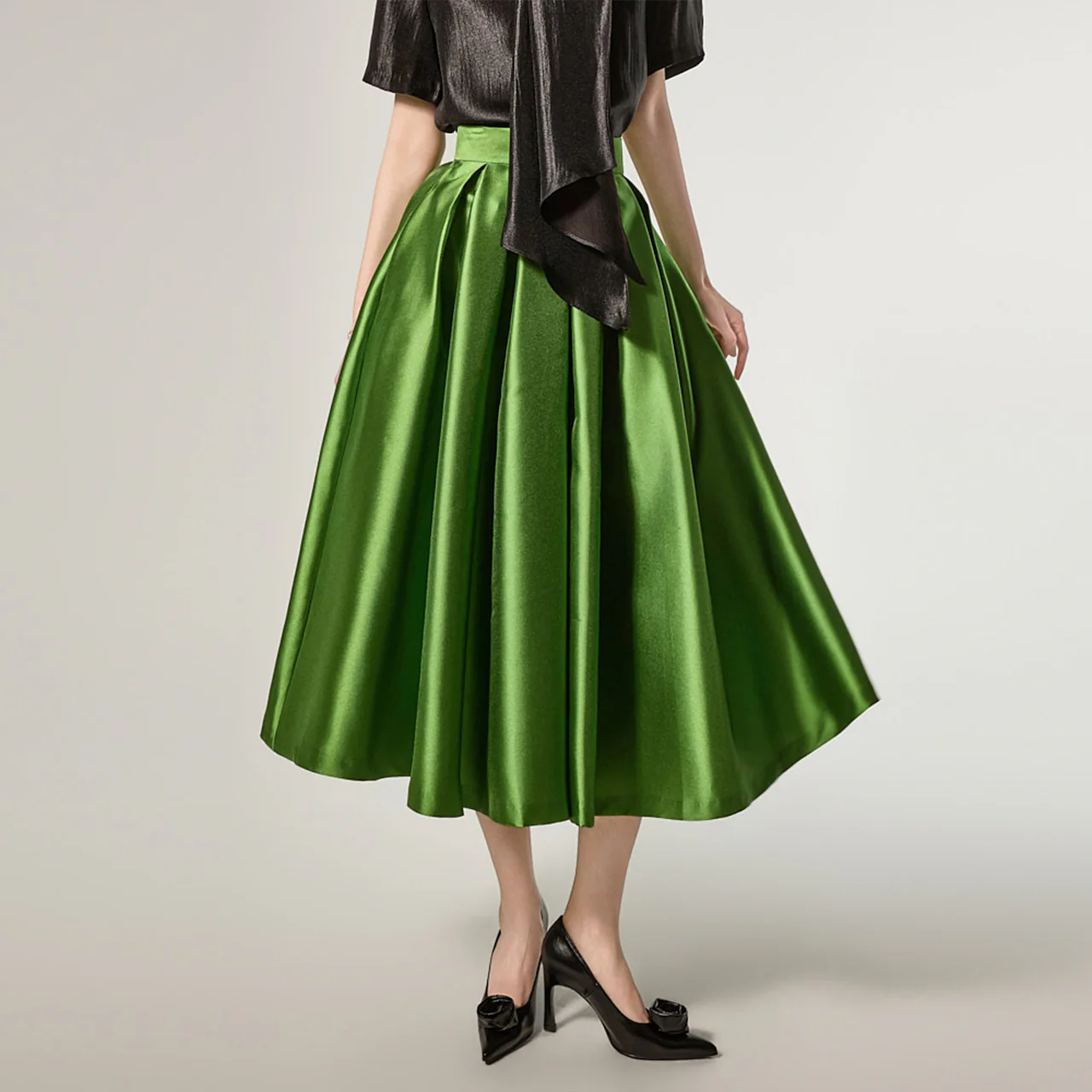 SK9288 Pintuck Flare Skirt - Image 2