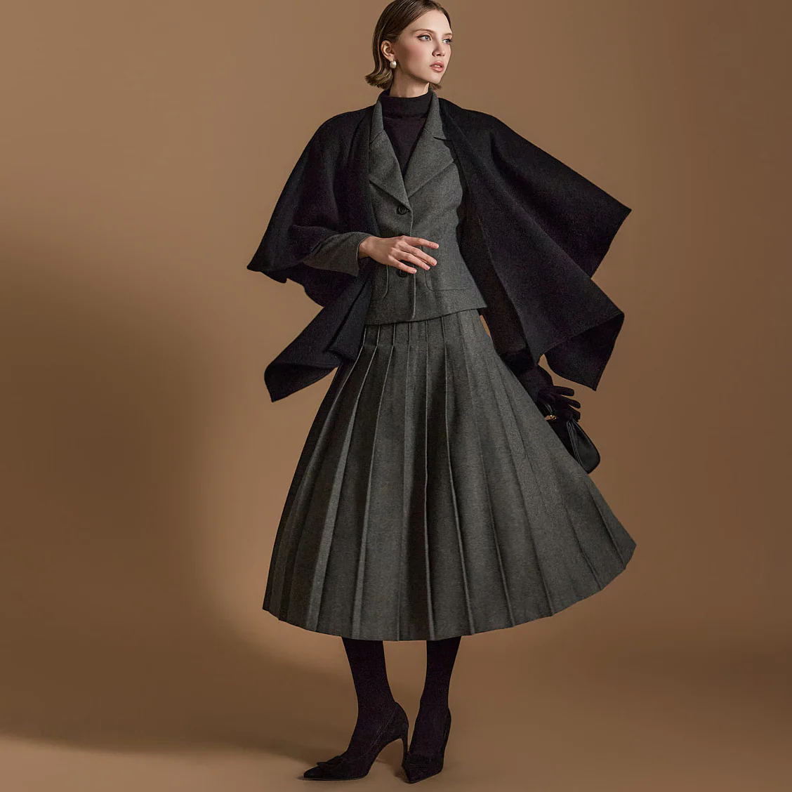 TP1465 Herringbone Jacket Skirt Set - Image 2
