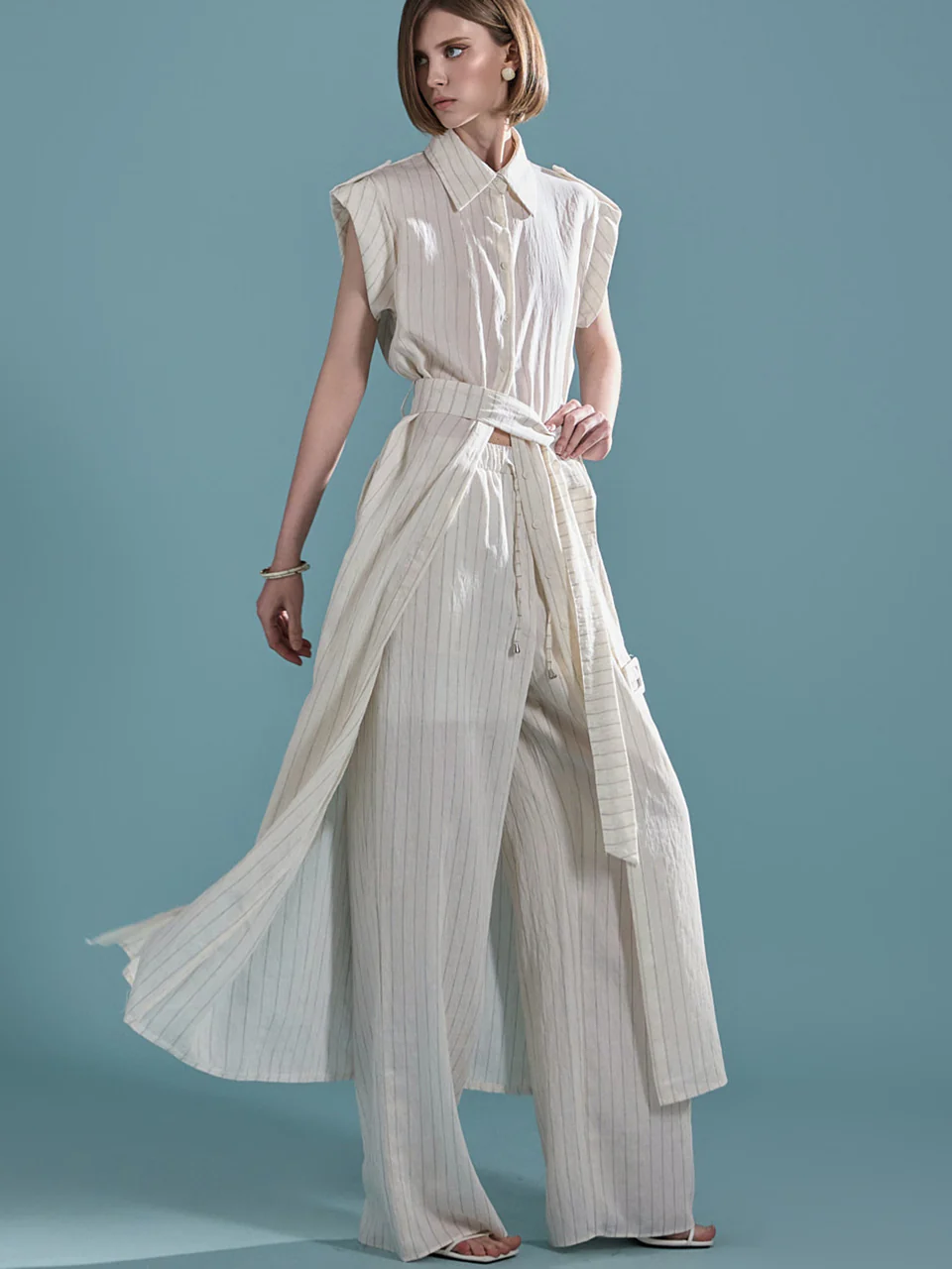 TP1877 Shirt with Belt and Pants Sets