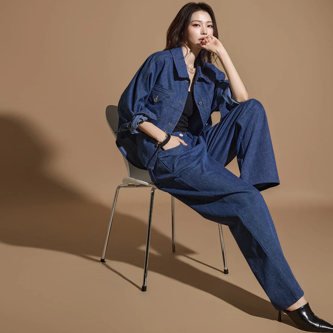 TP1928 Denim Shirt and Jeans Set - Image 2