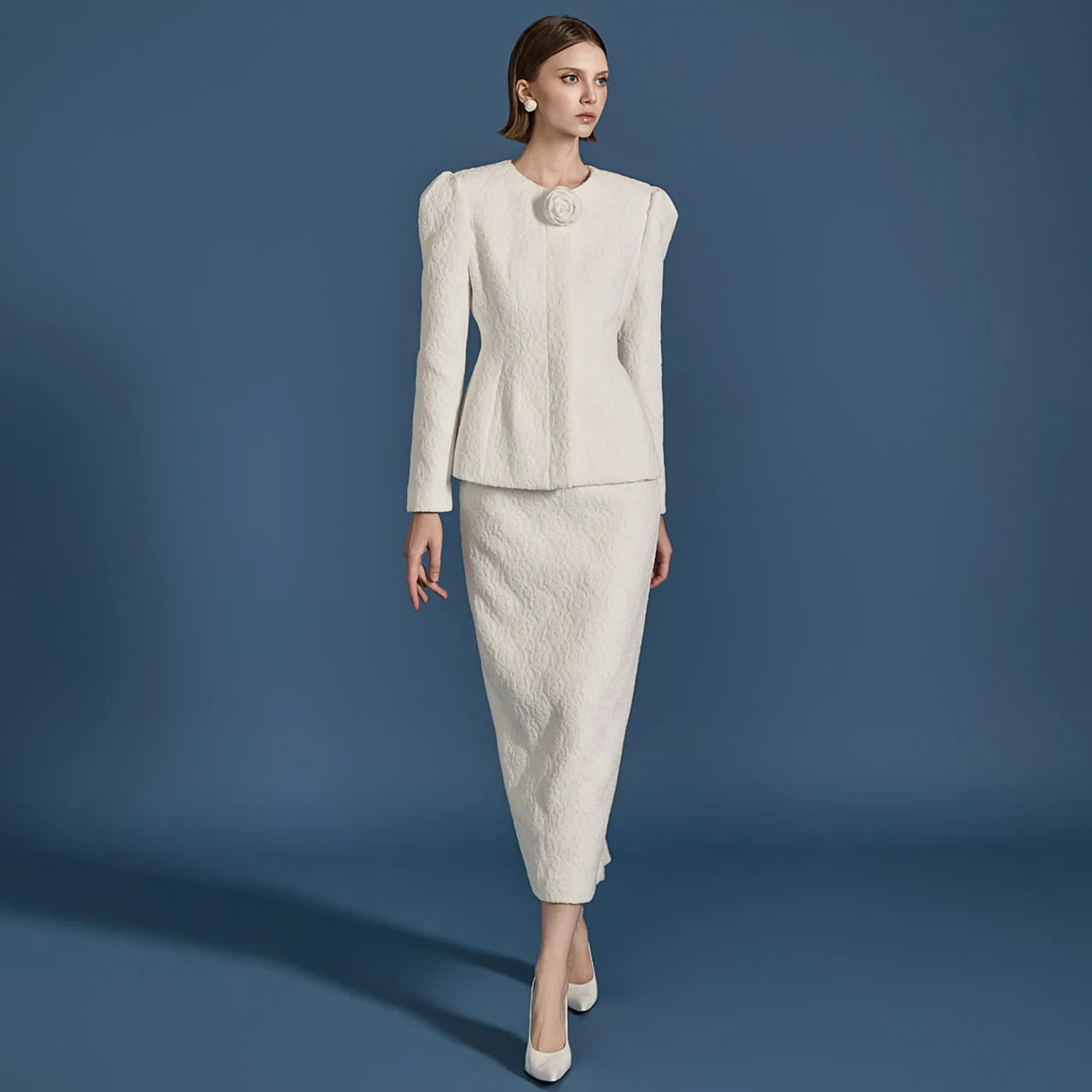 TP1980 Jacquard Jacket and Skirt Set - Image 2