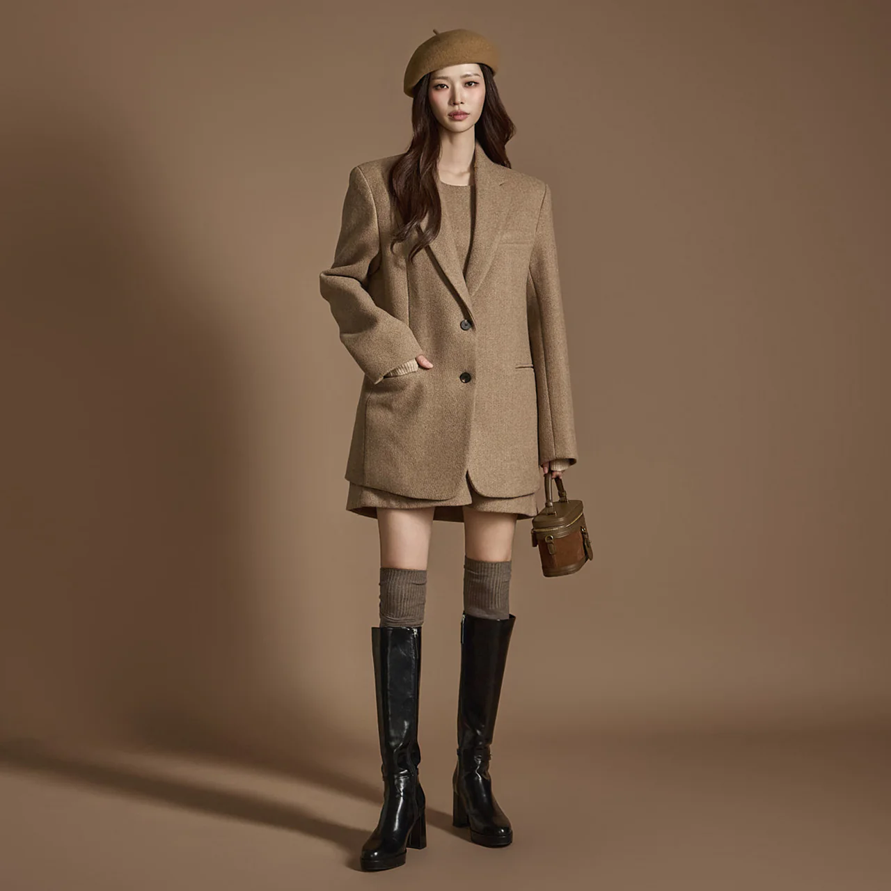 TP1988 Woolen Jacket and Dress Set - Image 2