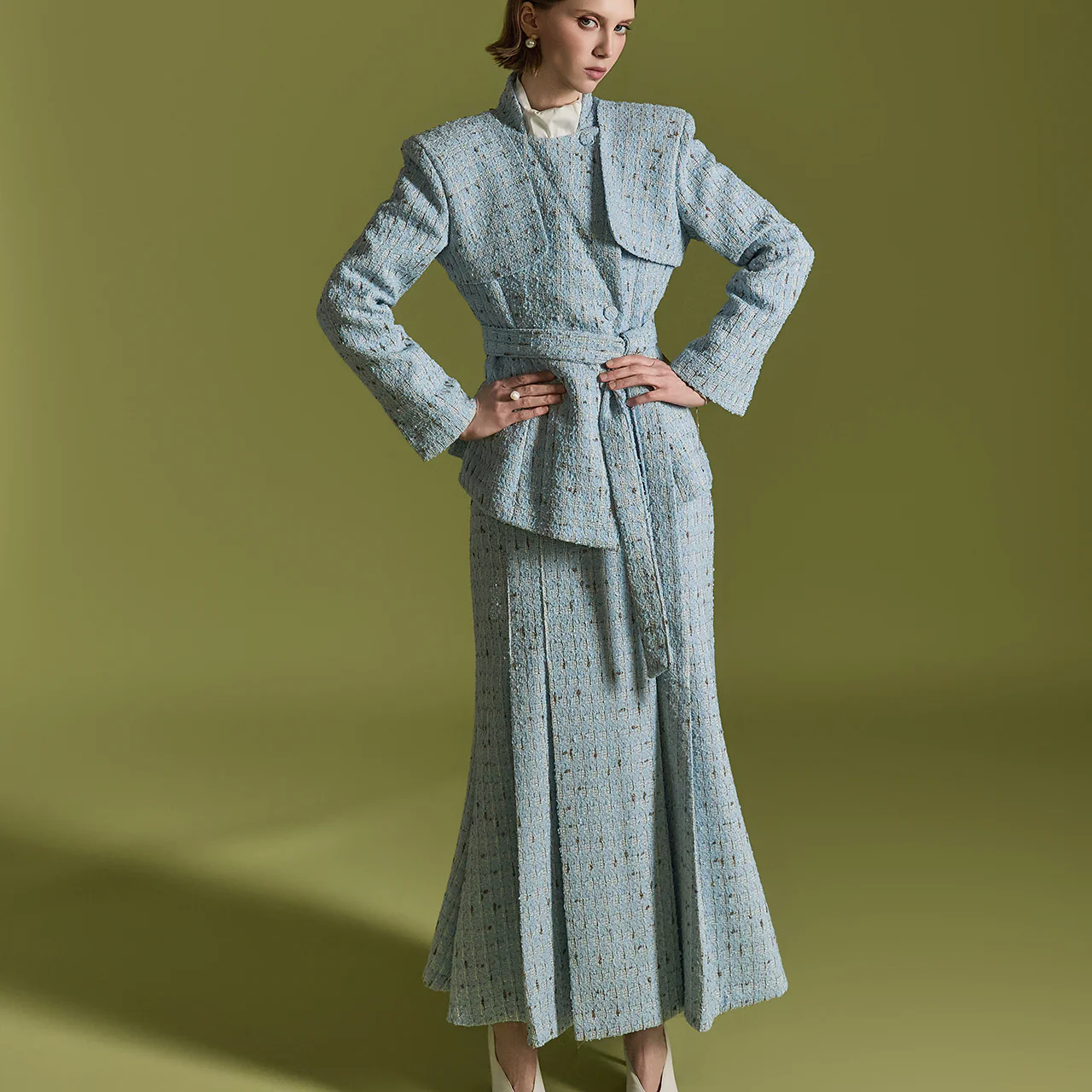 TP2020 Tweed Jacket Skirt Set - Image 2
