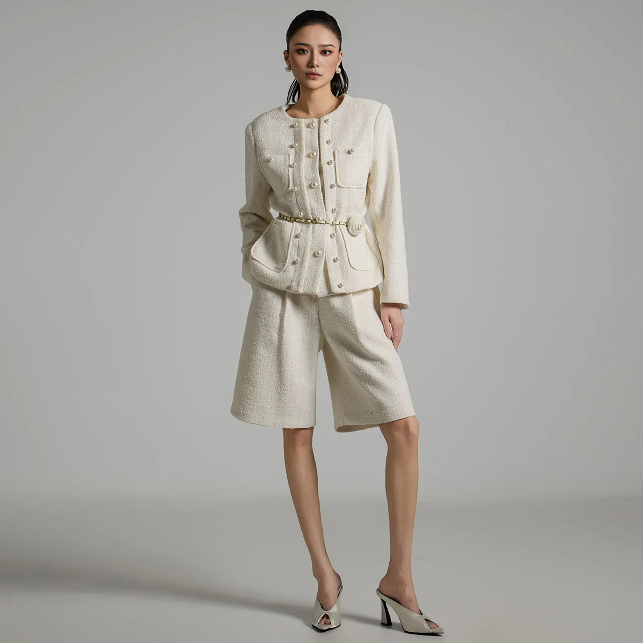 TP2071 Tweed Jacket and Pants Set - Image 2