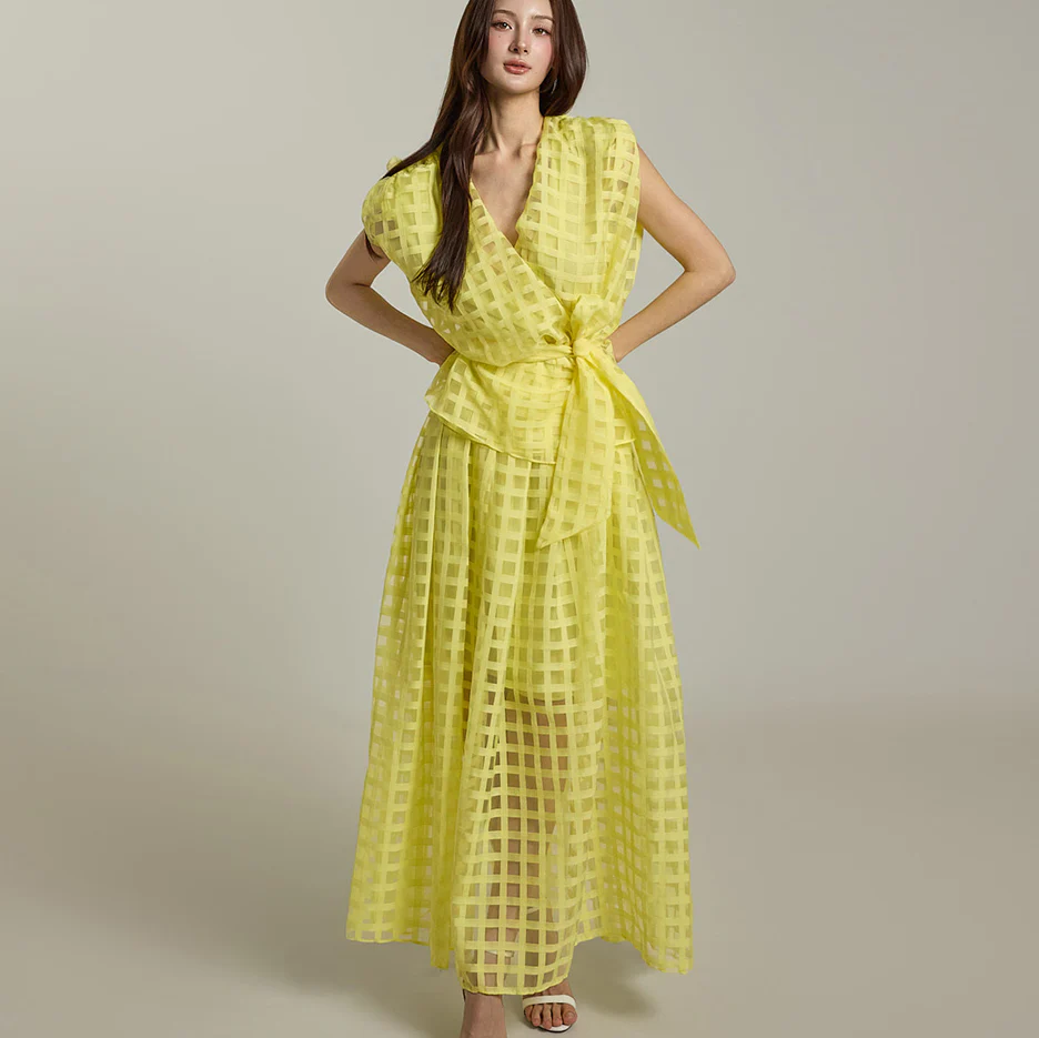 TP2102 Organza Blouse and Skirt Set - Image 2