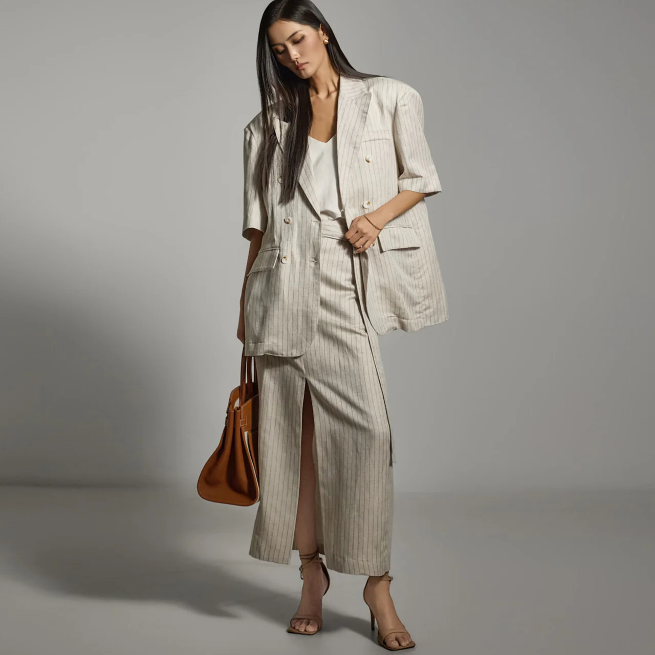 TP2110 Linen Jacket and Skirt Set - Image 2