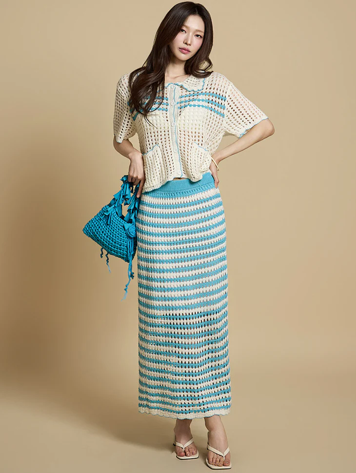 TP2166 Cardigan and Skirt Set