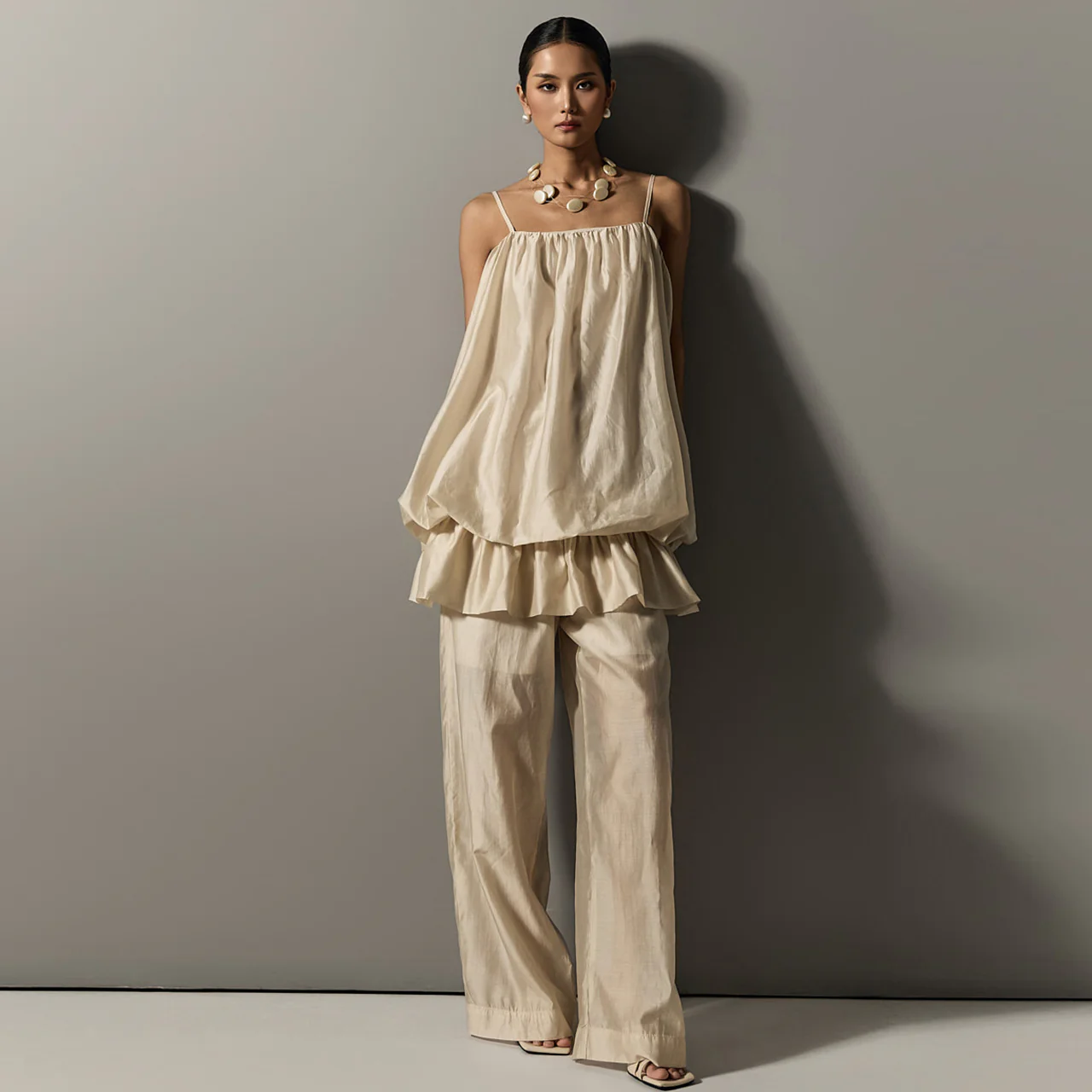 TP2176 Sleeveless Top and Slacks Set - Image 2