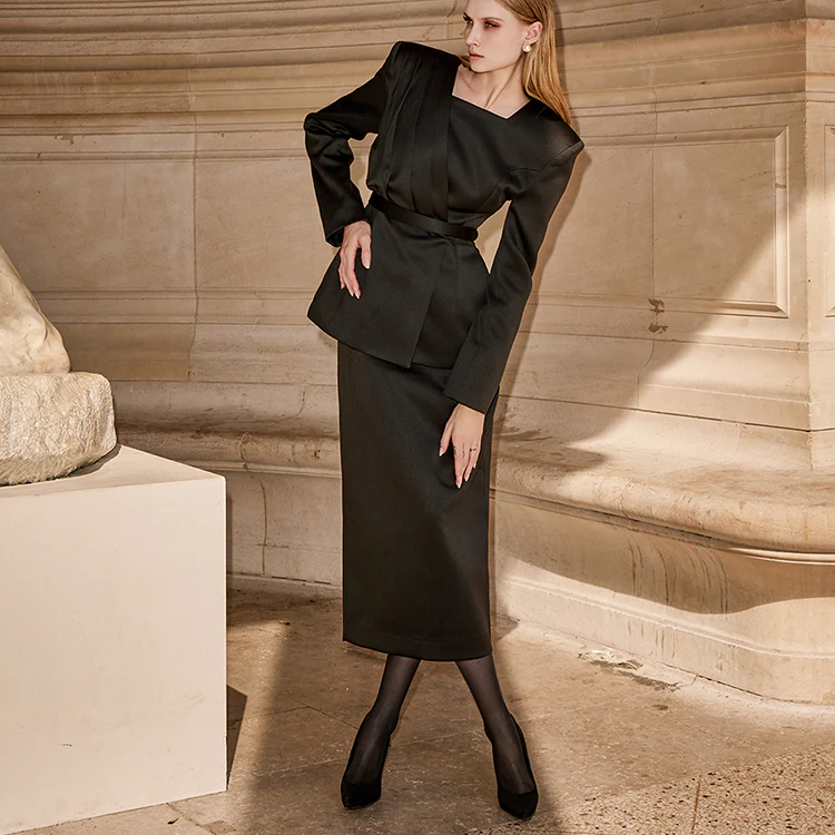 TP9119 Drape One Button Jacket Two-Piece - Image 2