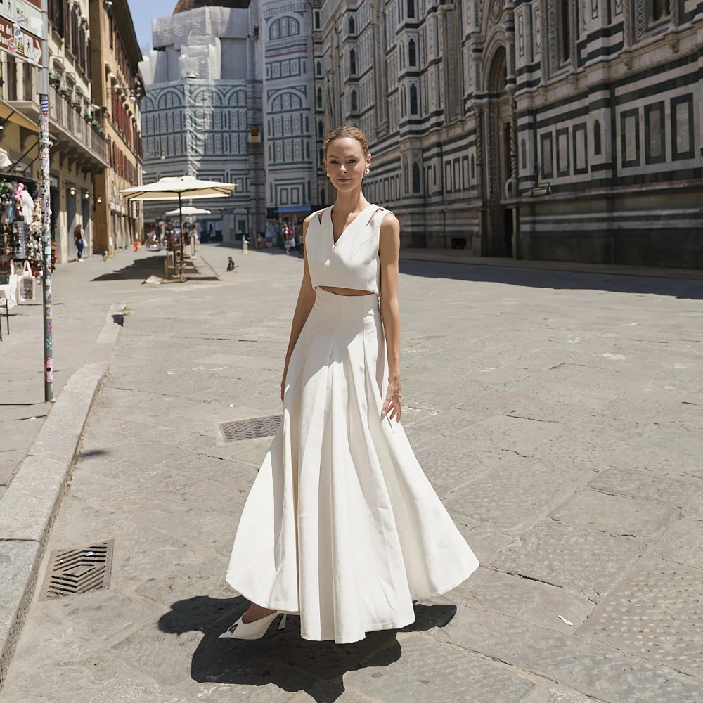 TP9153 Linen Top and Skirt Set - Image 2