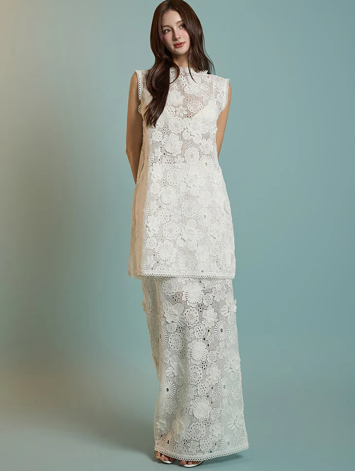 TP9169 Lace Blouse and Skirt Set