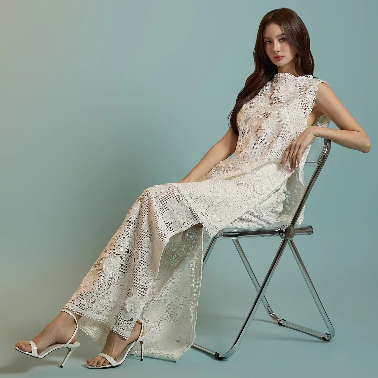TP9169 Lace Blouse and Skirt Set - Image 2