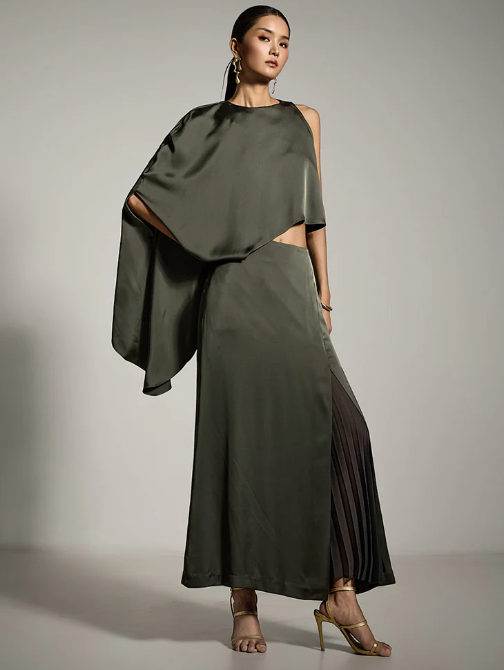 TP9173 Asymmetric Blouse and Skirt Set