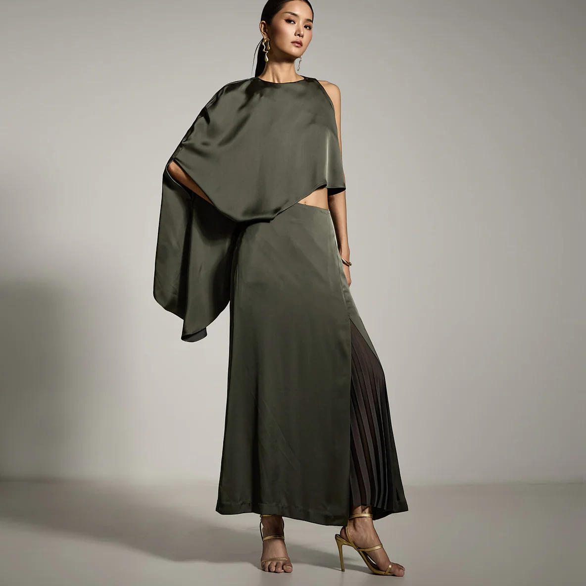 TP9173 Asymmetric Blouse and Skirt Set - Image 2