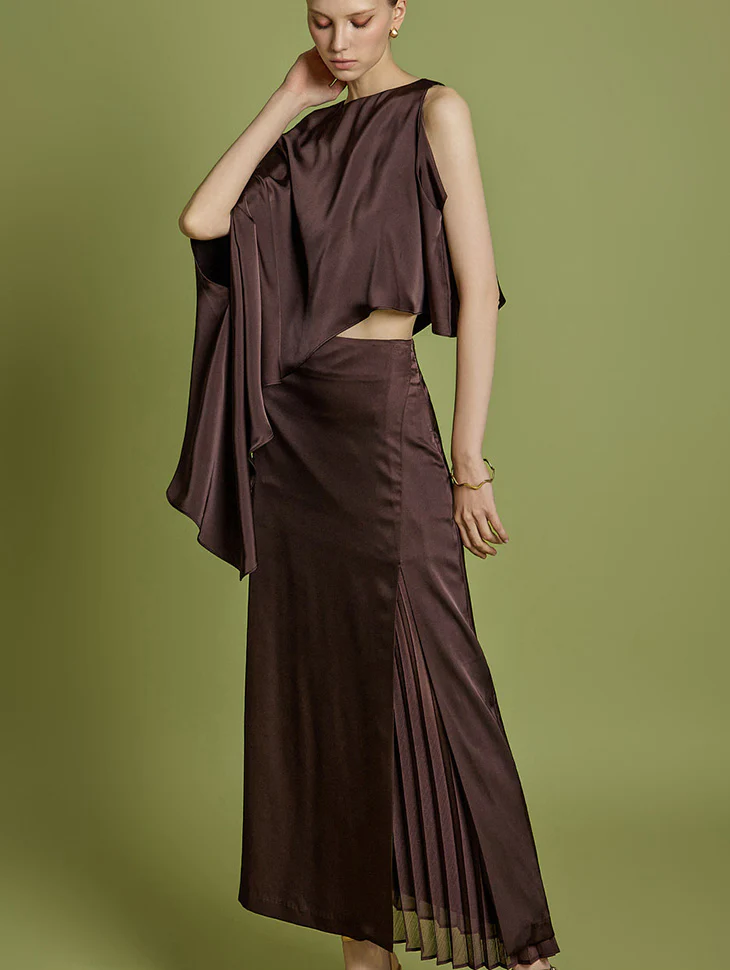 TP9173 Asymmetric Blouse and Skirt Set