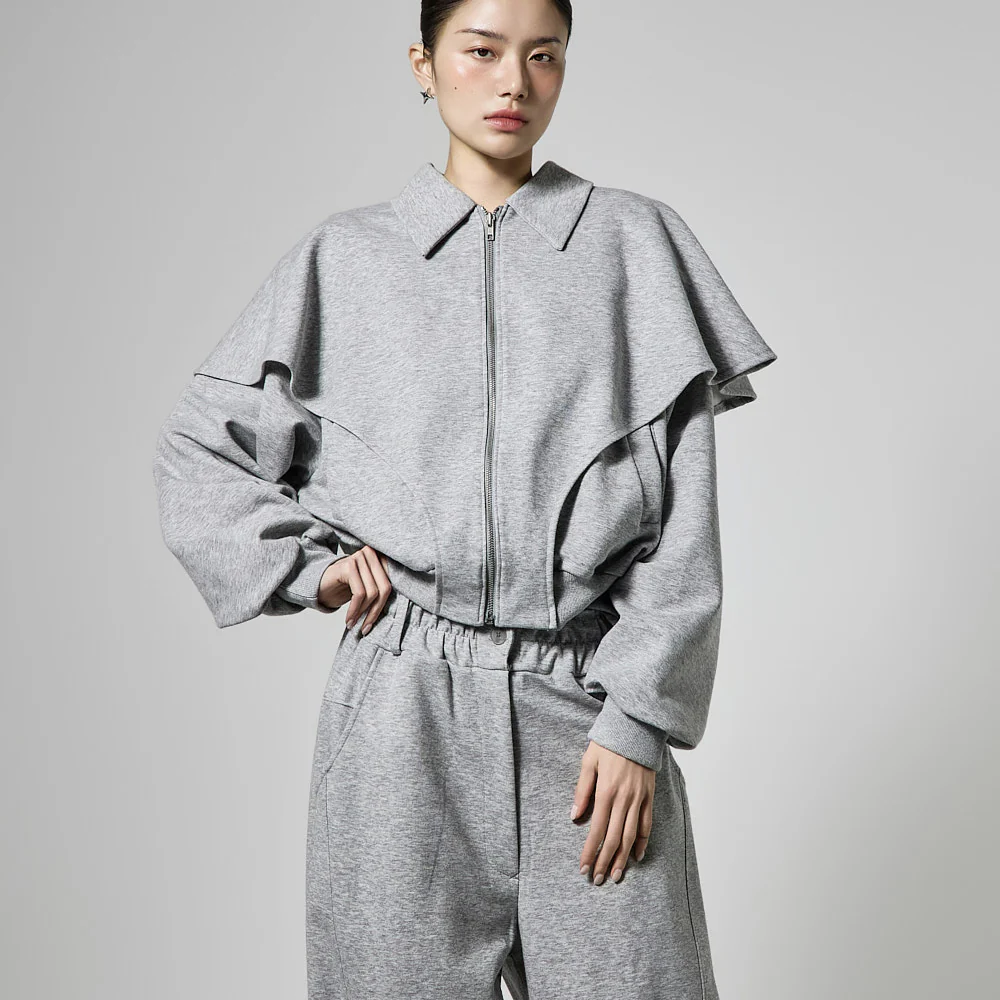 TR052 Collar Zip-Up Sweat Set - Image 2